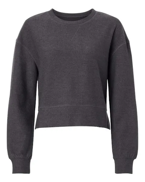 Boxercraft BW5102 Women's Ribbed Knit Cropped Boxy Crew