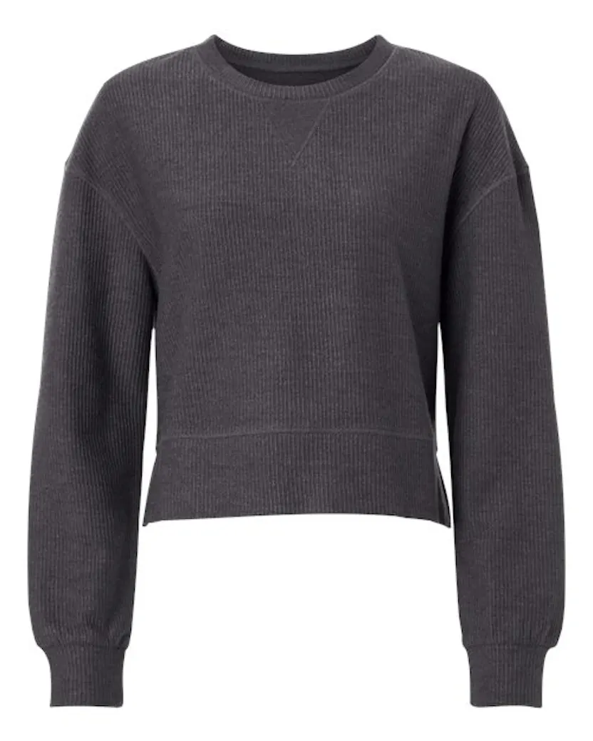 Boxercraft BW5102 Women's Ribbed Knit Cropped Boxy Crew