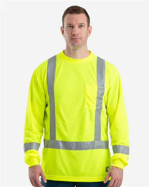 Berne Apparel HVK013 Men's Hi-Vis Class 3 Performance Pocket T-Shirt