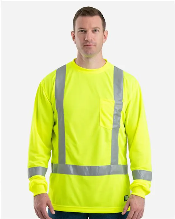 Berne Apparel HVK013 Men's Hi-Vis Class 3 Performance Pocket T-Shirt