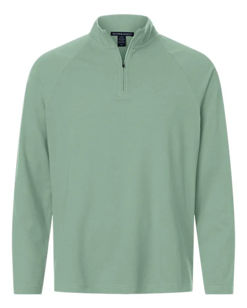 Devon & Jones DG402 Men's Seaton Pebble Textured Quarter-Zip Pullover