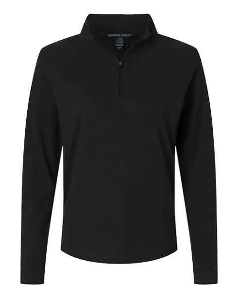 Devon & Jones DG402W Women's Seaton Pebble Textured Quarter-Zip Pullover