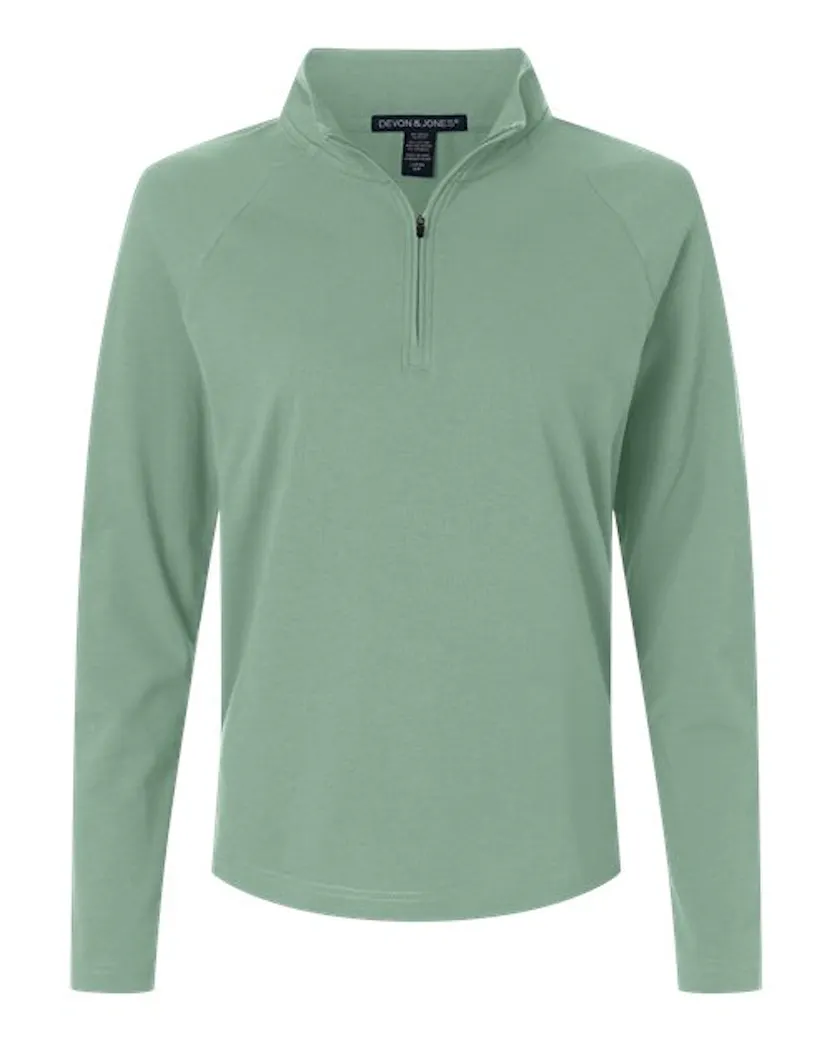 Devon & Jones DG402W Women's Seaton Pebble Textured Quarter-Zip Pullover
