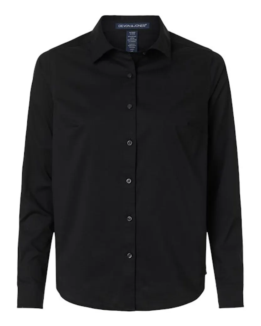 Devon & Jones DG505W Women's CrownLux Performance Spencer Poplin Dress Shirt