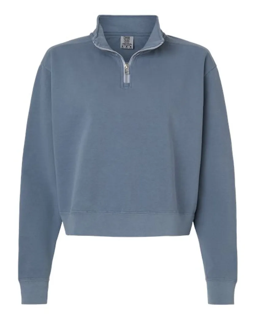 Comfort Colors 1580L Women's Garment-Dyed Mid-Length Quarter-Zip Sweatshirt