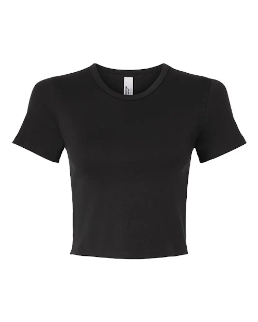 American Apparel BR210 Women's Baby Rib Cropped Tee