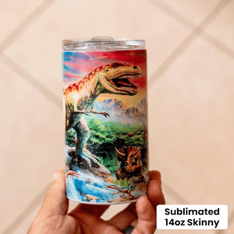 14oz Skinny Tumbler (Polycoated) - Ninja Transfers