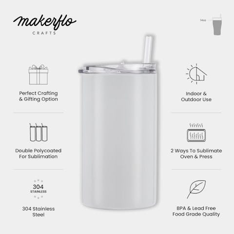 14oz Skinny Tumbler (Polycoated) - Ninja Transfers