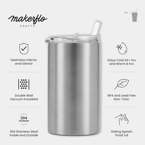 14oz Skinny Tumbler (Stainless Steel) - Ninja Transfers
