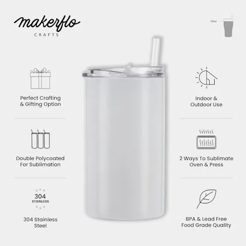 14oz Skinny Tumbler (Polycoated)