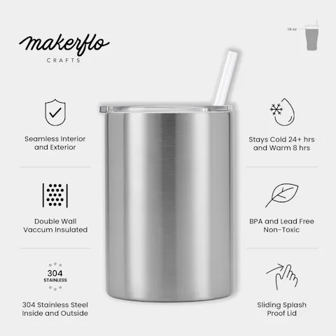 Vaso grueso de 14 oz (acero inoxidable)