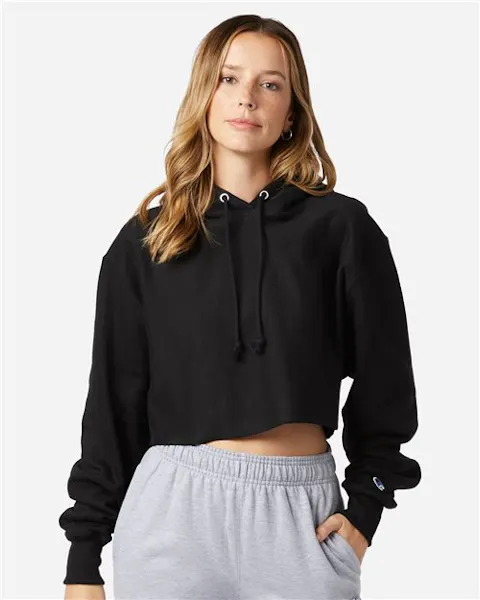 Champion RW01W Women's Reverse Weave Hooded Cropped Sweatshirt