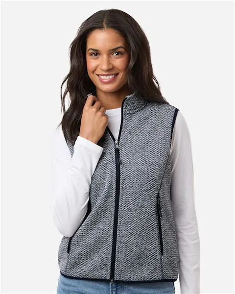 North End NE731W Women's Jasper Jacquard Fleece Vest