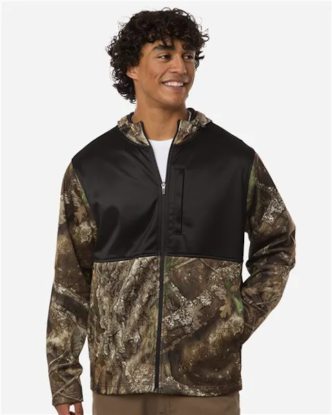 RealTree RT5204 Unisex Realtree Performance Colorblocked Full-Zip Hooded Sweatshirt