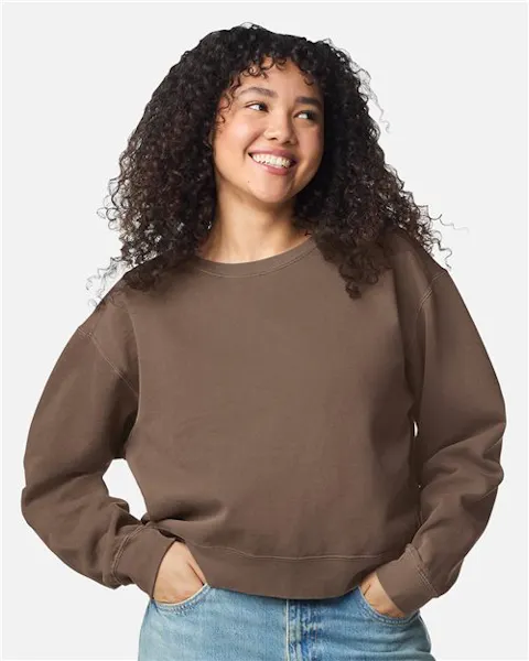 Comfort Colors 1566L Women's Garment-Dyed Mid-Length Crewneck Sweatshirt