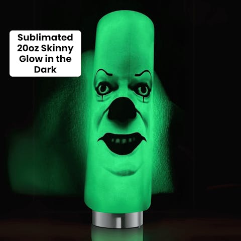 20oz Skinny Glow In The Dark, Green - Ninja Transfers