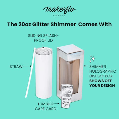 20oz Skinny Tumbler Glitter Shimmer - Ninja Transfers