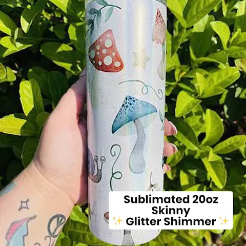 20oz Skinny Tumbler Glitter Shimmer - Ninja Transfers