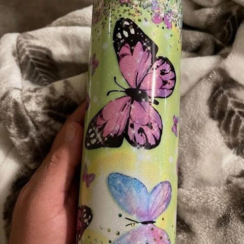 20oz Skinny Tumbler Glitter Shimmer - Ninja Transfers