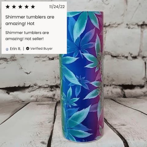 20oz Skinny Tumbler Glitter Shimmer - Ninja Transfers