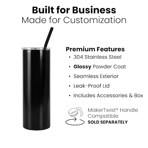 20oz Skinny Tumbler (Powder Coated)