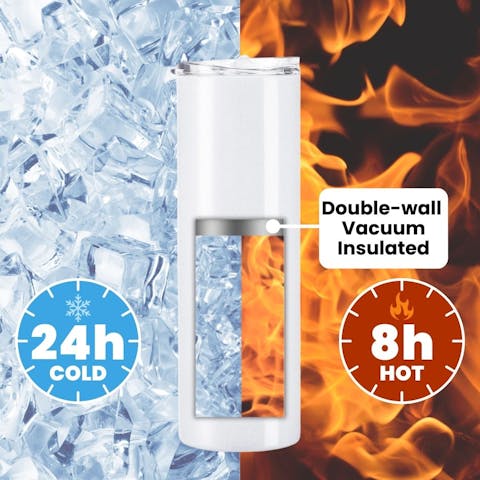 20oz Skinny Tumbler (Polycoated) - Ninja Transfers