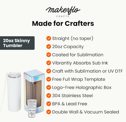 20oz Skinny Tumbler (Polycoated) - Ninja Transfers