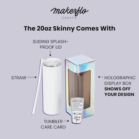 20oz Skinny Tumbler (Polycoated) - Ninja Transfers