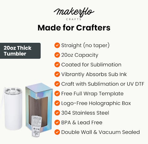 20oz Thick Tumbler (Polycoated) - Ninja Transfers