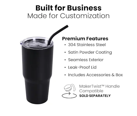 Vaso de 30 oz (recubierto de polvo)