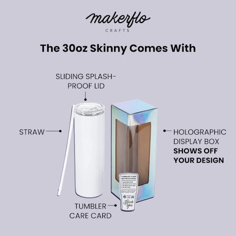 30oz Skinny Tumbler (Polycoated) - Ninja Transfers