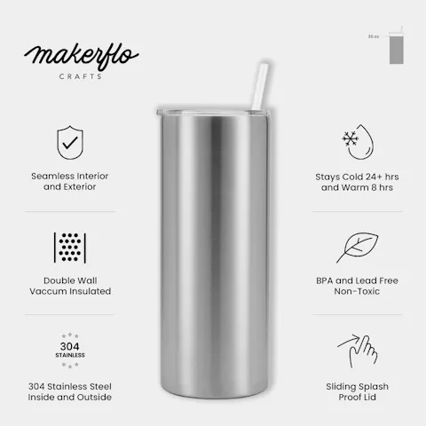 Vaso grueso de 30 oz (acero inoxidable)