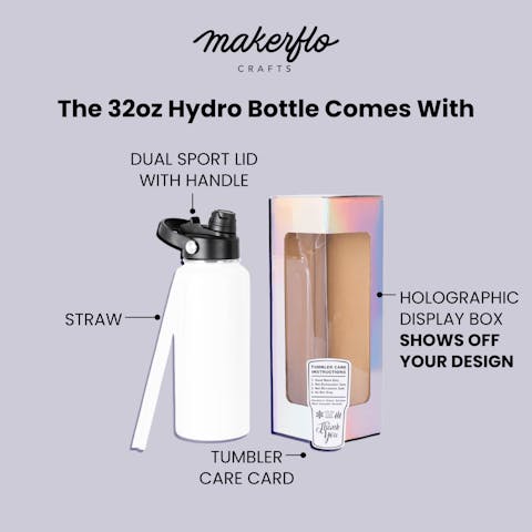 32oz Hydro Water Bottle - Ninja Transfers