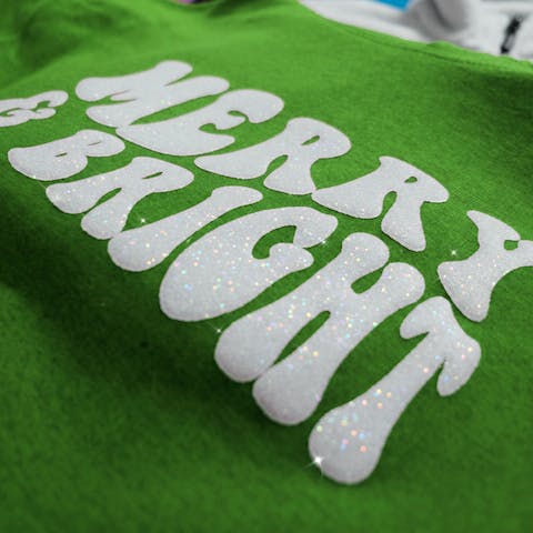 3D Glitter Puff Transfers - 1 Color Print