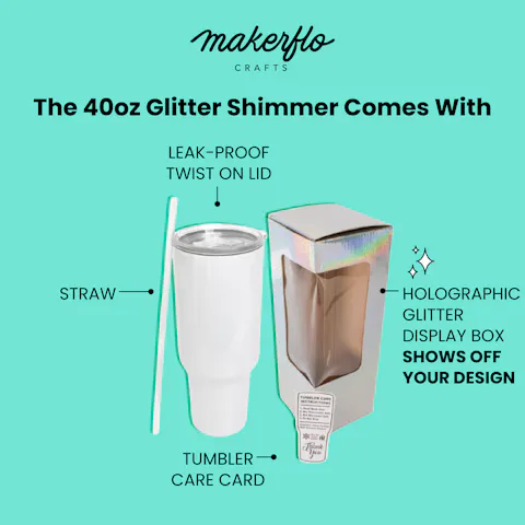 40oz Tumbler Sublimation Glitter Shimmer