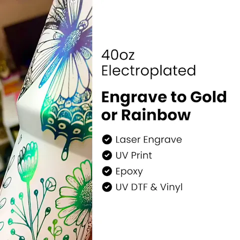 40oz Rainbow Plated Tumbler