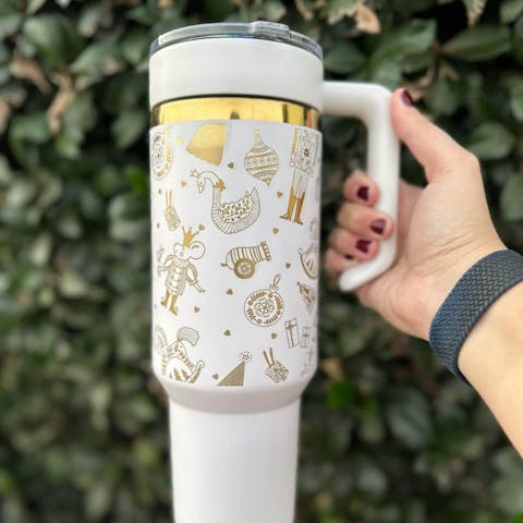 40oz Gold Plated Tumbler - Ninja Transfers