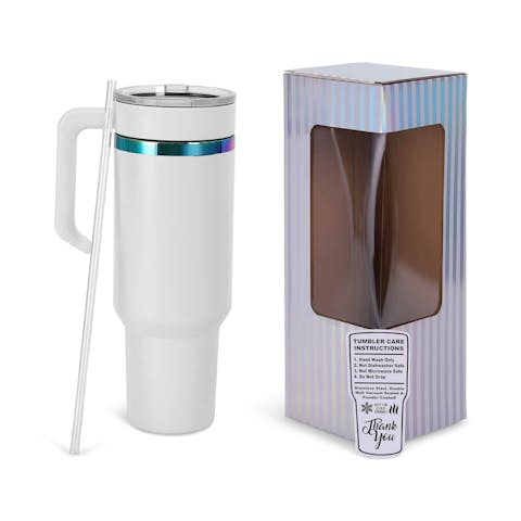 40oz Rainbow Plated Tumbler - Ninja Transfers