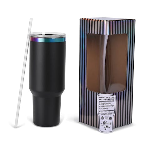 40oz Rainbow Plated Tumbler - Ninja Transfers