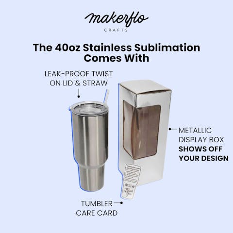 40oz Tumbler Stainless Steel Sublimation - Ninja Transfers