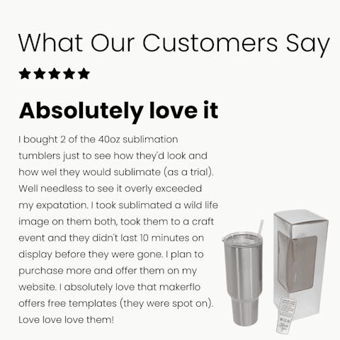 40oz Tumbler Stainless Steel Sublimation - Ninja Transfers