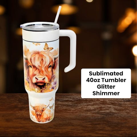 40oz Tumbler Sublimation Glitter Shimmer - Ninja Transfers