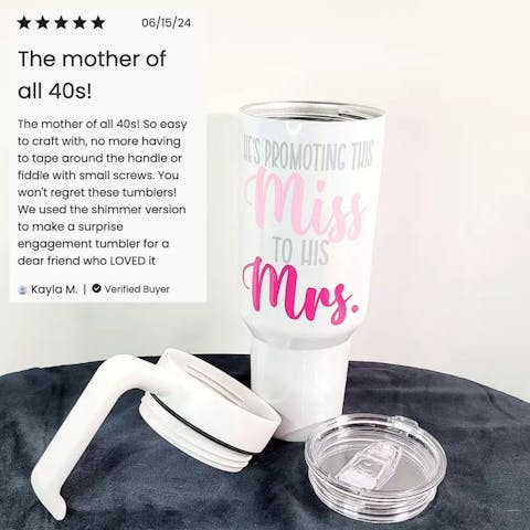 40oz Tumbler Sublimation Glitter Shimmer - Ninja Transfers