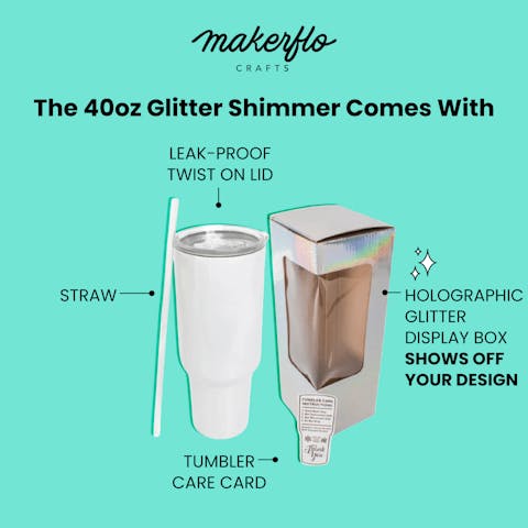 40oz Tumbler Sublimation Glitter Shimmer - Ninja Transfers