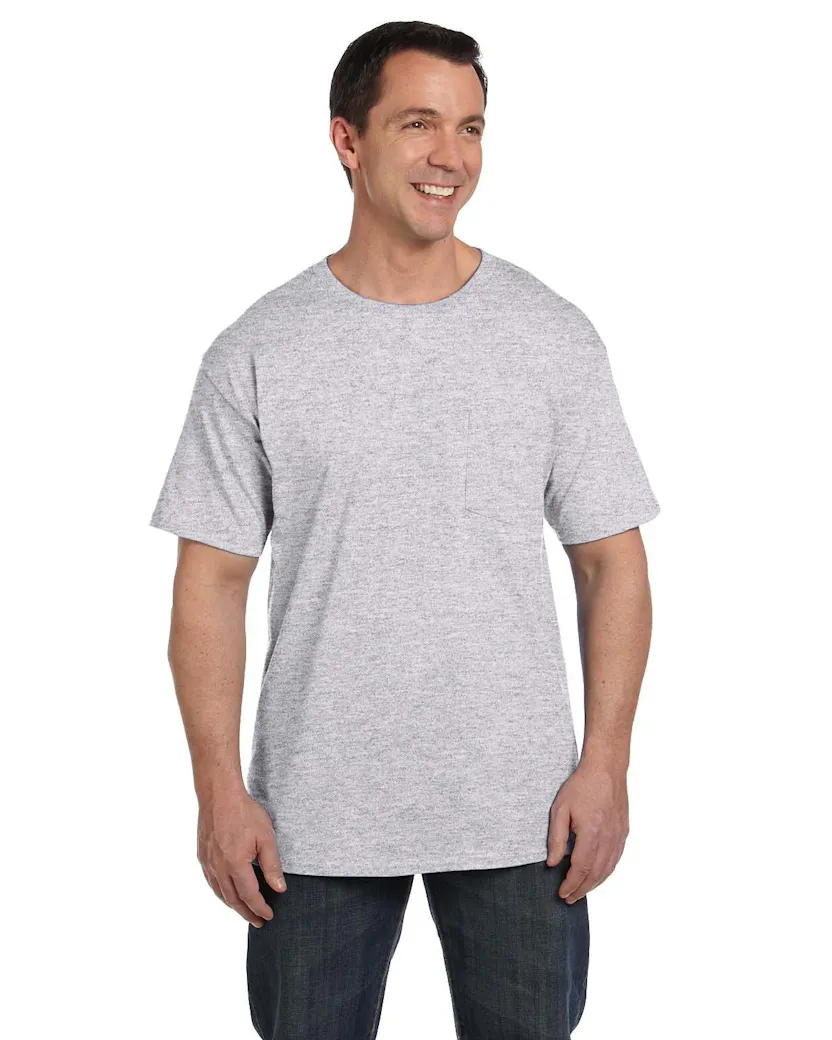 Hanes 5190P 成人 Beefy-T 带口袋
