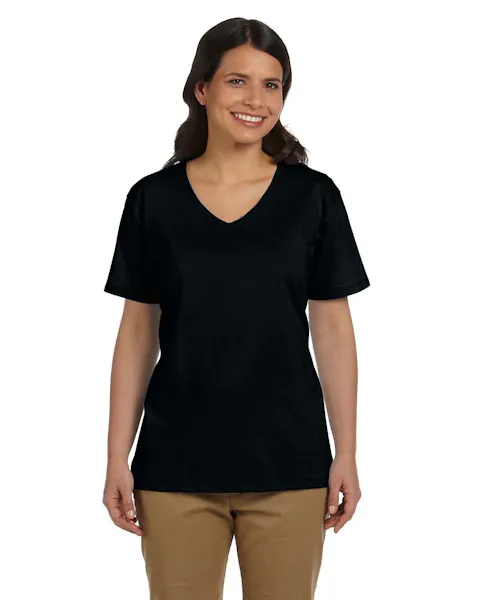 Hanes 5780 Camiseta con cuello de pico para mujer
