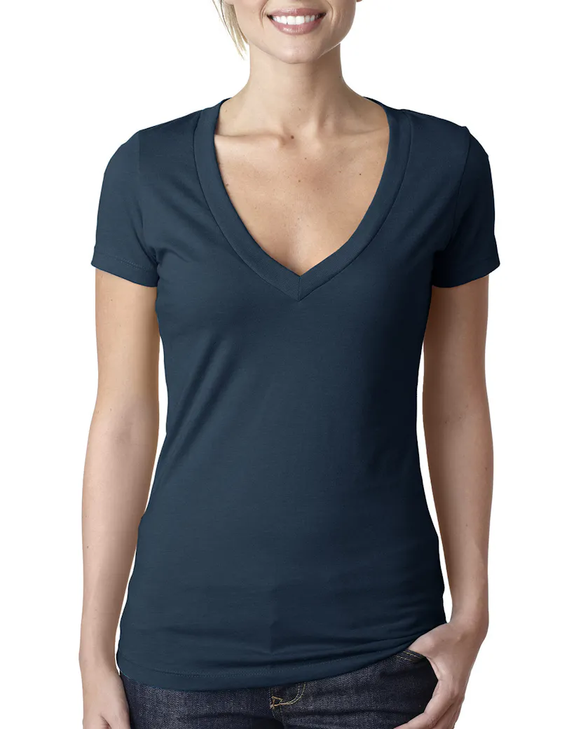 Next Level 6640 Ladies' CVC Deep V-Neck T-Shirt