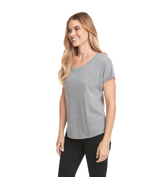 Next Level Ladies' Triblend Dolman L T-Shirt - Vintage Navy, Relaxed Fit, Lightweight Jersey