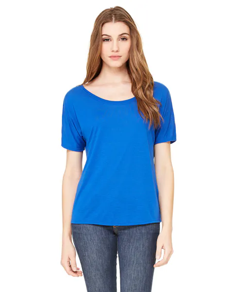 Bella Canvas Ladies' Slouchy T-Shirt - Scoop Neck, Longer Length, Soft Blend (Size S, White)