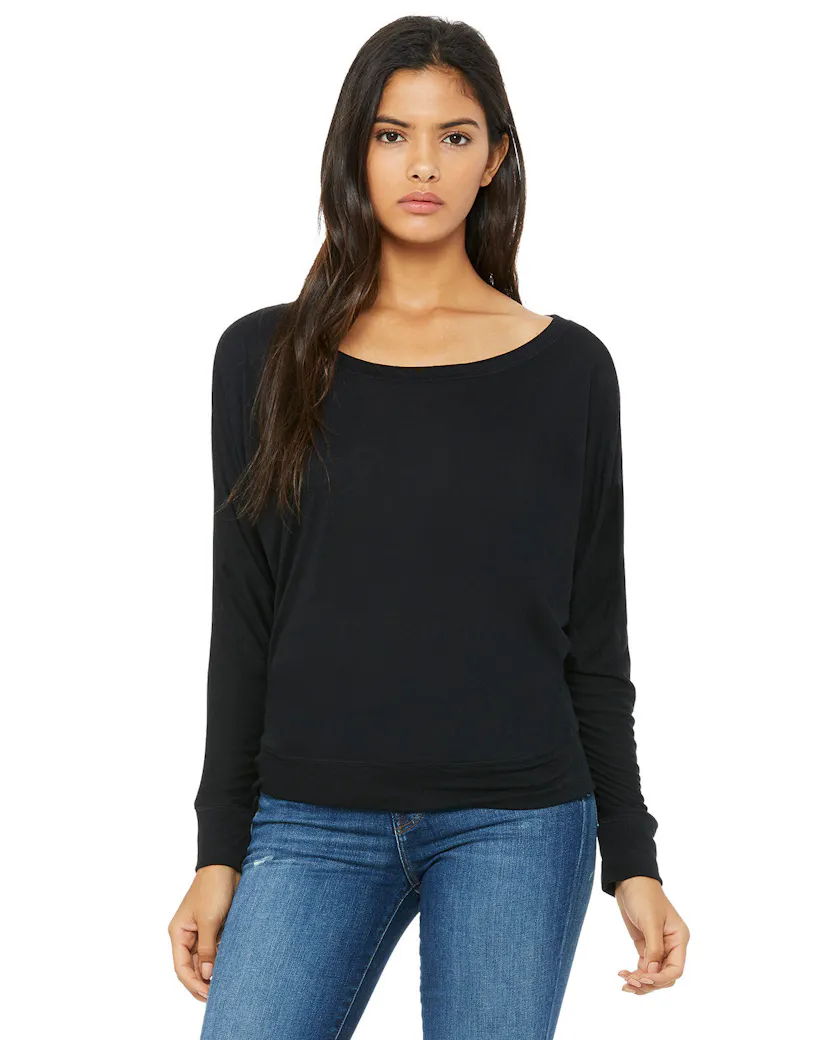 Bella + Canvas 8850 Ladies' Flowy Long-Sleeve Off Shoulder T-Shirt